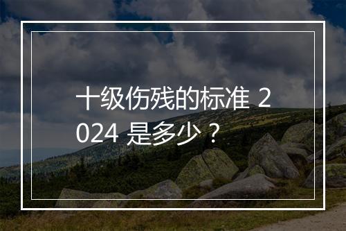 十级伤残的标准 2024 是多少？