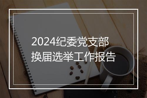2024纪委党支部换届选举工作报告