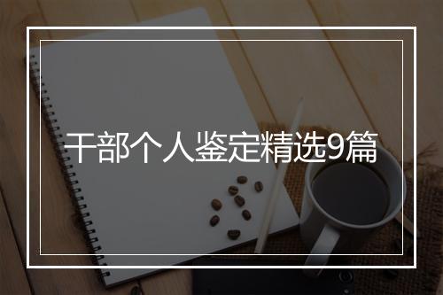 干部个人鉴定精选9篇