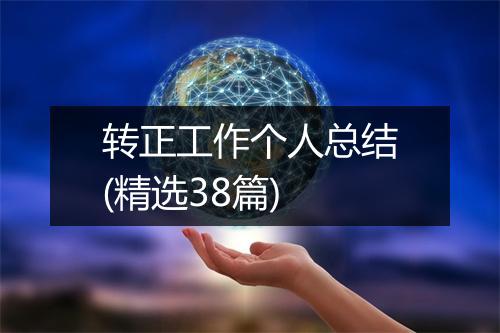 转正工作个人总结(精选38篇)