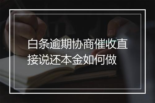白条逾期协商催收直接说还本金如何做