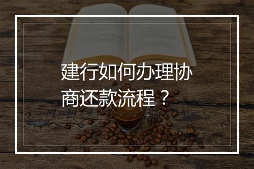 建行如何办理协商还款流程？