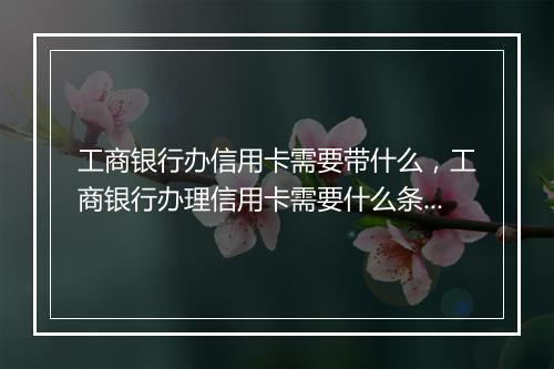工商银行办信用卡需要带什么，工商银行办理信用卡需要什么条件