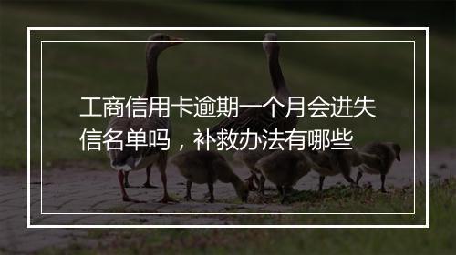 工商信用卡逾期一个月会进失信名单吗，补救办法有哪些