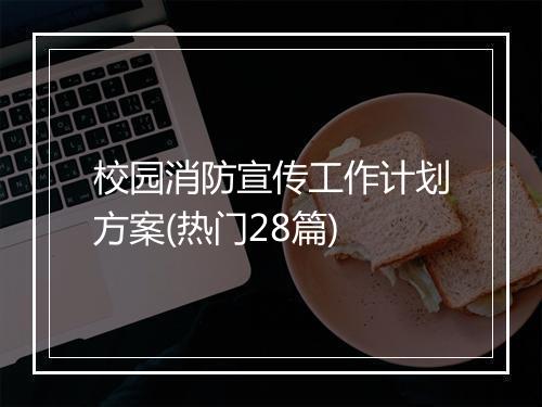校园消防宣传工作计划方案(热门28篇)