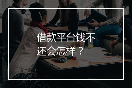 借款平台钱不还会怎样？
