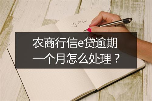 农商行信e贷逾期一个月怎么处理？