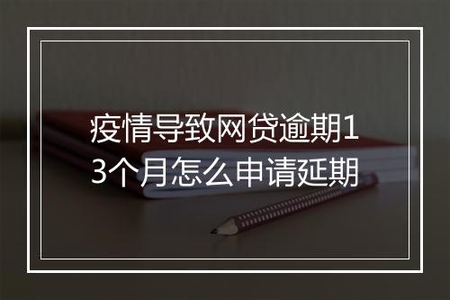 疫情导致网贷逾期13个月怎么申请延期