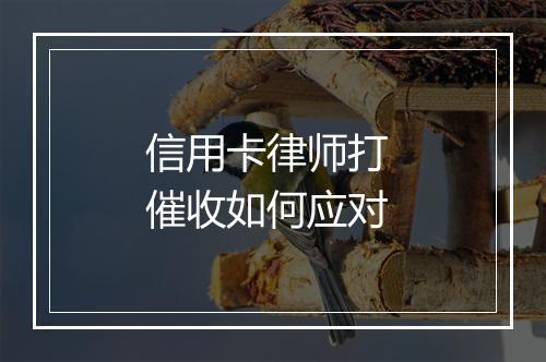 信用卡律师打 催收如何应对