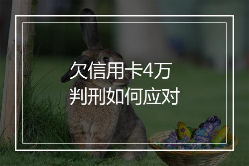 欠信用卡4万判刑如何应对