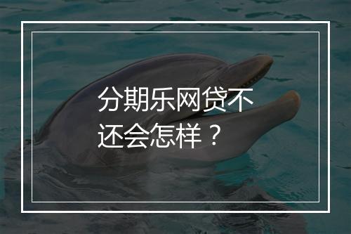 分期乐网贷不还会怎样？