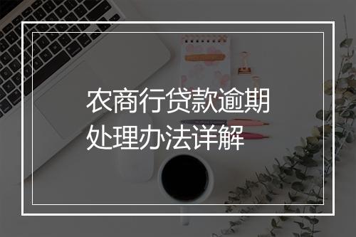 农商行贷款逾期处理办法详解