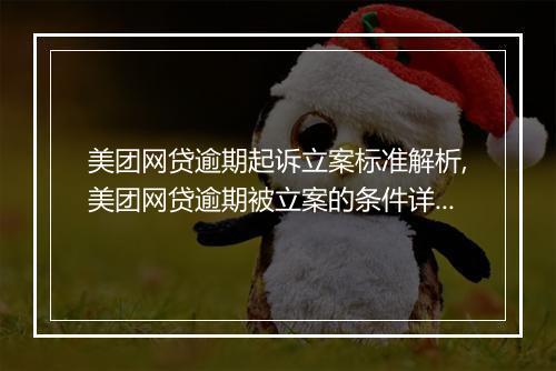 美团网贷逾期起诉立案标准解析,美团网贷逾期被立案的条件详解