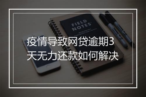 疫情导致网贷逾期3天无力还款如何解决