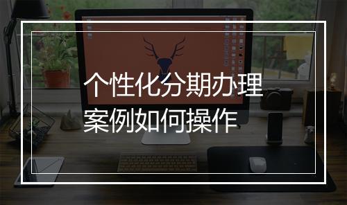 个性化分期办理案例如何操作