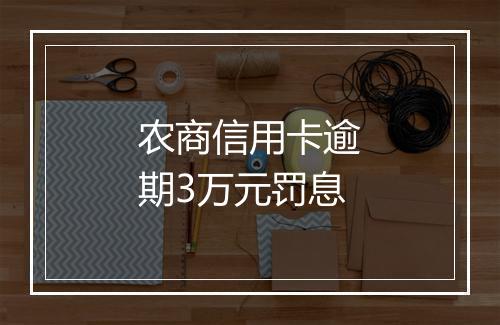 农商信用卡逾期3万元罚息
