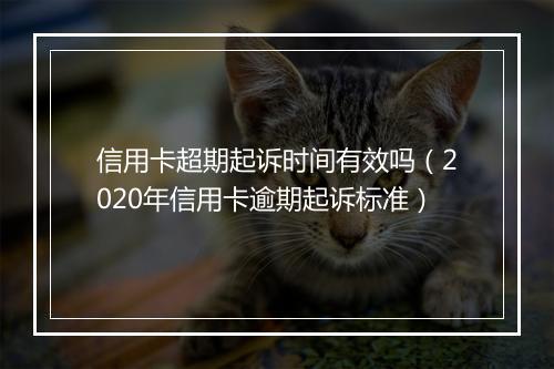信用卡超期起诉时间有效吗（2020年信用卡逾期起诉标准）