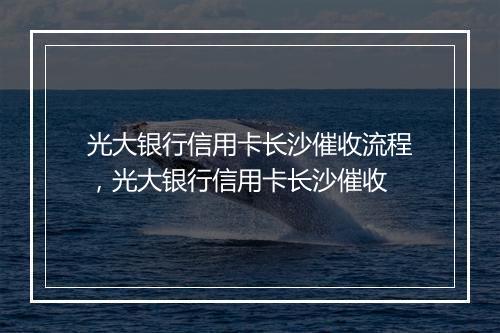 光大银行信用卡长沙催收流程，光大银行信用卡长沙催收