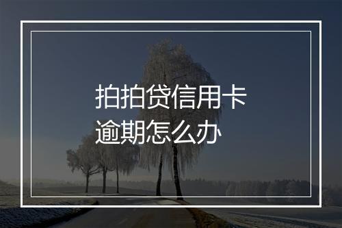 拍拍贷信用卡逾期怎么办