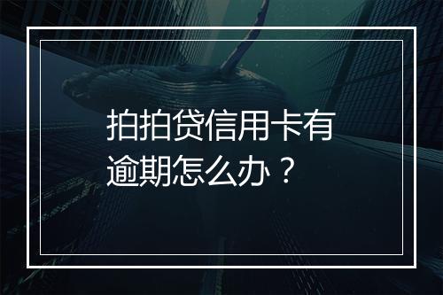 拍拍贷信用卡有逾期怎么办？