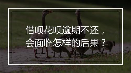 借呗花呗逾期不还，会面临怎样的后果？