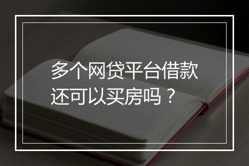 多个网贷平台借款还可以买房吗？