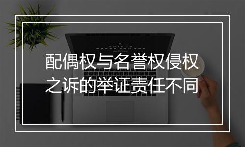 配偶权与名誉权侵权之诉的举证责任不同