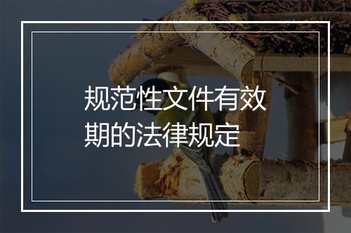 规范性文件有效期的法律规定