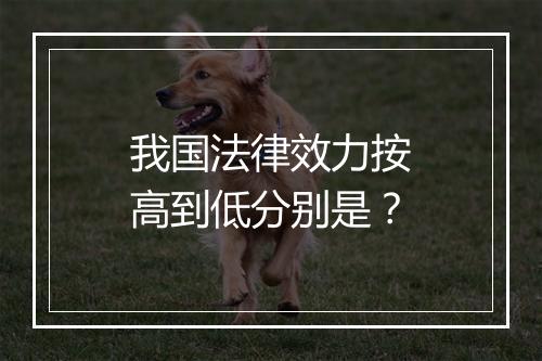 我国法律效力按高到低分别是？