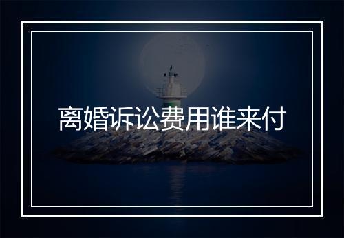 离婚诉讼费用谁来付