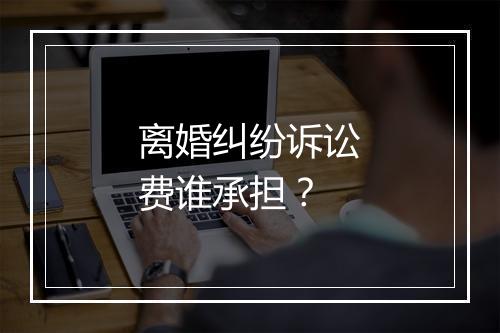 离婚纠纷诉讼费谁承担？
