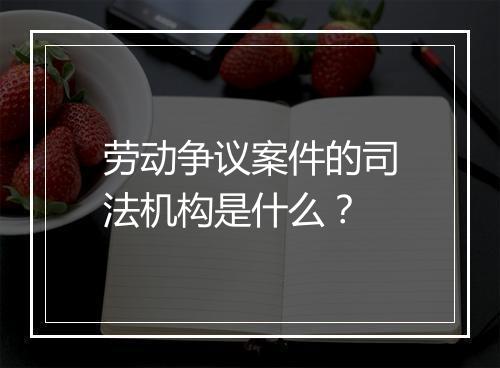 劳动争议案件的司法机构是什么？