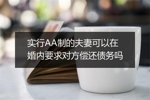 实行AA制的夫妻可以在婚内要求对方偿还债务吗