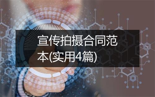 宣传拍摄合同范本(实用4篇)