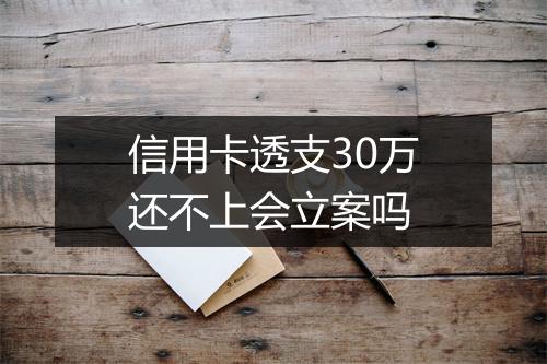 信用卡透支30万还不上会立案吗