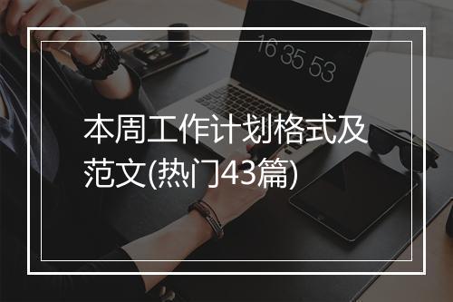 本周工作计划格式及范文(热门43篇)