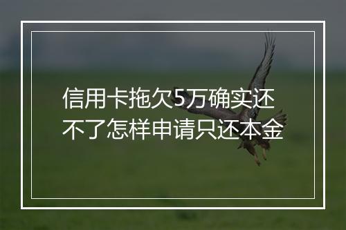 信用卡拖欠5万确实还不了怎样申请只还本金