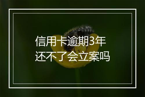 信用卡逾期3年还不了会立案吗