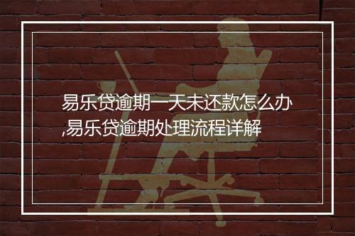 易乐贷逾期一天未还款怎么办,易乐贷逾期处理流程详解
