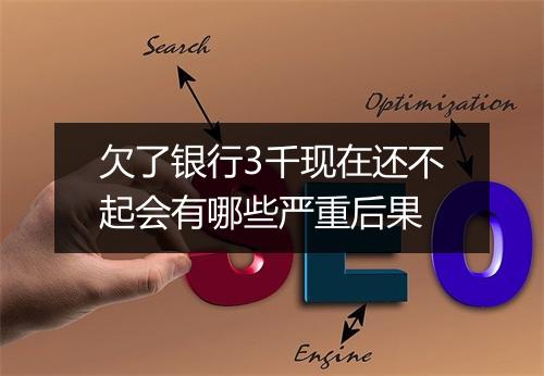 欠了银行3千现在还不起会有哪些严重后果