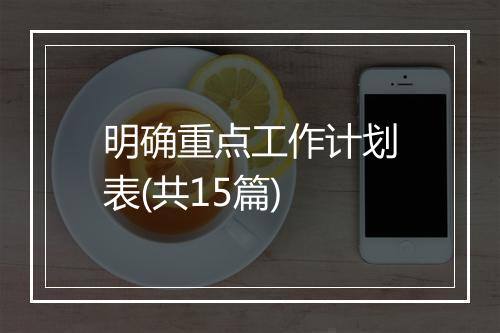 明确重点工作计划表(共15篇)