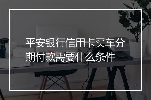 平安银行信用卡买车分期付款需要什么条件