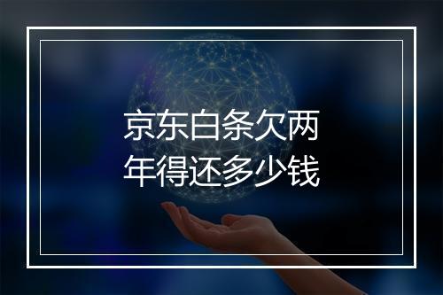 京东白条欠两年得还多少钱