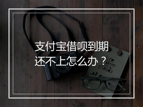 支付宝借呗到期还不上怎么办？