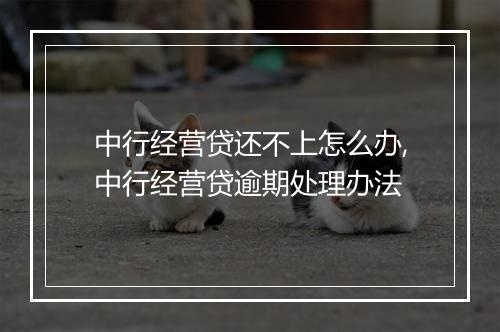 中行经营贷还不上怎么办,中行经营贷逾期处理办法