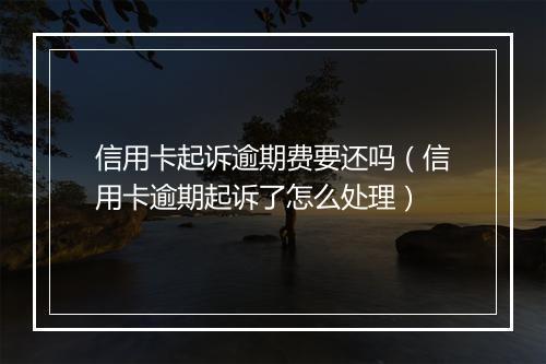 信用卡起诉逾期费要还吗（信用卡逾期起诉了怎么处理）