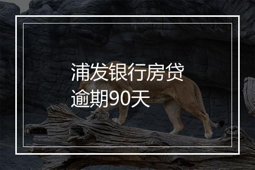 浦发银行房贷逾期90天