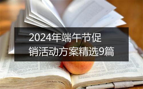 2024年端午节促销活动方案精选9篇