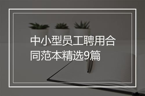 中小型员工聘用合同范本精选9篇