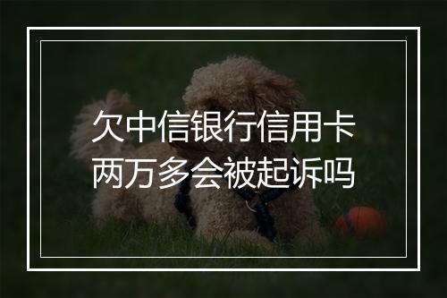 欠中信银行信用卡两万多会被起诉吗